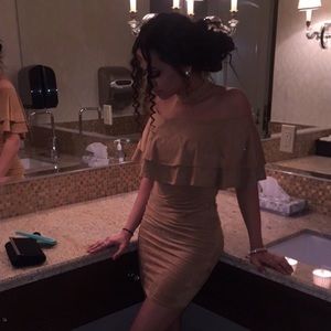 Nude Velvet Dress
